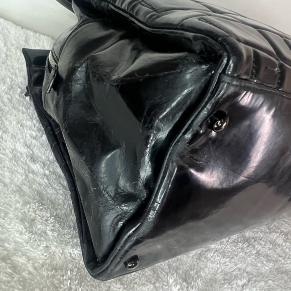 Chanel Black Quilted Vinyl Large Frozen Tote Bag - Picture 9 of 15